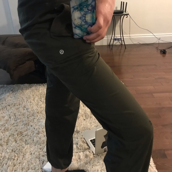 Navy green lululemon studio pants. - Picture 2 of 3
